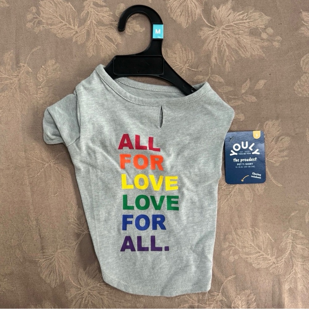 Rainbow All for Love Doggie short sz small